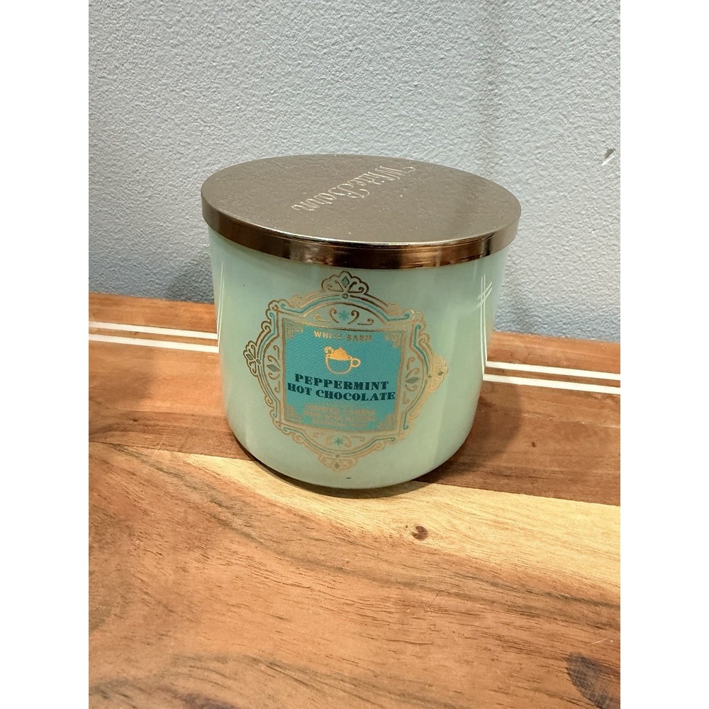 UNUSED 3-Wick Candle From White Barn Holidays PEPPERMINT HOT CHOCOLATE 14.5 oz